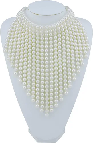 Miniatura 2 de Collar bohemio africano de madera o acrílico con cuentas, collar de hebras en capas de racimo grueso, gargantilla de madera para mujer, joyería