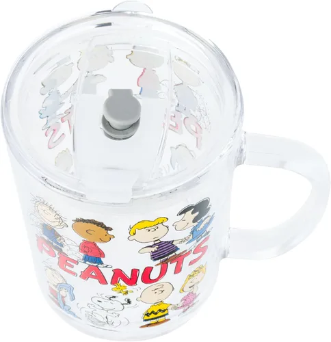 Miniatura 3 de Taza de viaje de vidrio con cierre deslizante y asa de Silver Buffalo Peanuts con Charlie Brown, Snoopy, Woodstock, Sally, Lucy, Linus, Schroeder