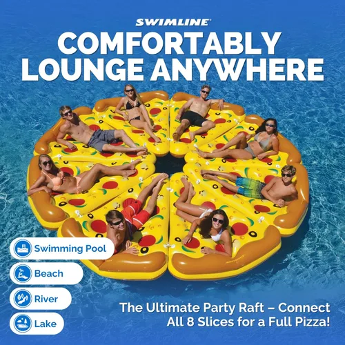 Miniatura 5 de Swimline Flotador inflable de rodaja de pizza para piscina, multicolor Rebanada de pizza