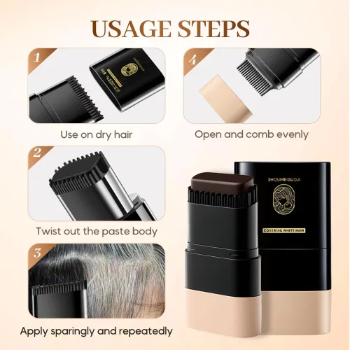 Miniatura 3 de Barra y peine de color de cabello 2 en 1, impermeable, a prueba de sudor, retoque instantáneo de raíces para cabello gris, seguro para mujeres