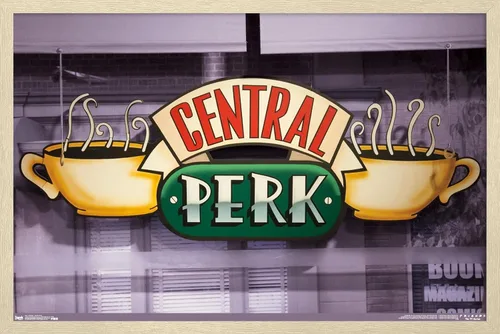 Miniatura 7 de Trends International Friends - Póster de pared de Central Perk, 14.725 x 22.375 pulgadas, versión enmarcada de madera de granero