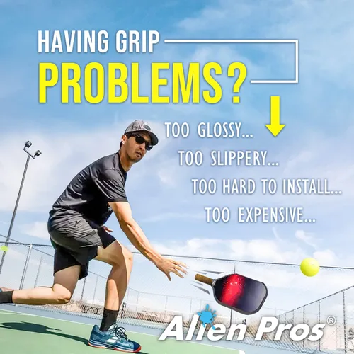 Miniatura 2 de ALIEN PROS Pickleball Overgrip (paquete de 4) con crestas para un mejor control de agarre, cinta de agarre de pickleball precortada y táctil - Cinta