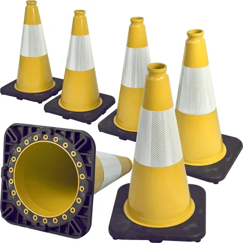 Miniatura 13 de Paquete de 6 conos de tráfico de PVC extra grandes de 36 pulgadas con base resistente, conos de seguridad de alta visibilidad para todo