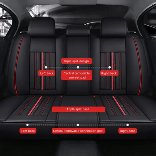 Miniatura 8 de Juego completo de fundas de asiento de automóvil compatibles con LR2 de cobertura completa, transpirable e impermeable, juego completo de accesorios