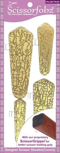Miniatura 60 de Fundas protectoras para tijeras de diseñador, 4 unidades, tamaño surtido, diseño floral victoriano azul #4-304 Jardín floral victoriano azul