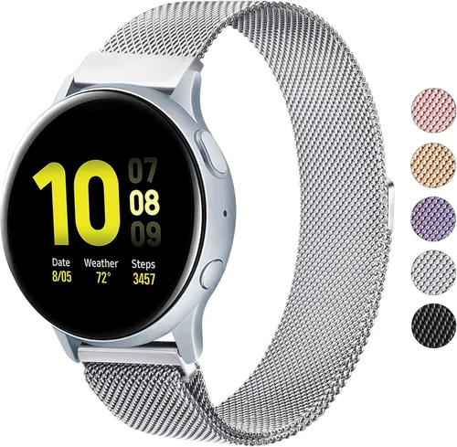 Miniatura 9 de Wanme Bandas de metal para Samsung Galaxy Watch Active 2, 1.73", 1.58", Active 1.58", Watch 3 1.61" y Galaxy Watch 1.65", 0.79", correa de repuesto