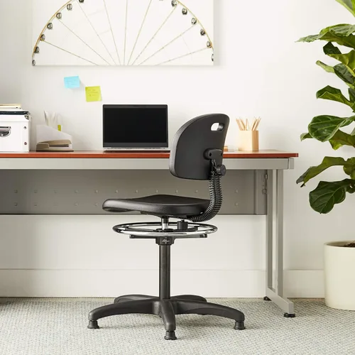 Miniatura 2 de Safco 6680 Soft Tough Economy - Silla de banco de trabajo (los brazos opcionales se venden por separado), color negro