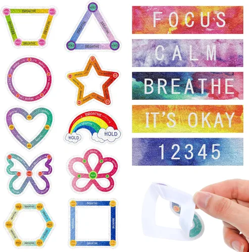 Crtiin 80 calcomanías sensoriales para ansiedad, táctiles, ásperas, para la salud mental, autismo, TDAH, atención plena, para aliviar el estrés,