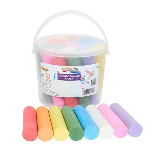 Miniatura 11 de Colorations juego de tiza para acera para salón de clases, set surtido, juego al aire libre, sin pantalla, creatividad, dibujo, rayuela, fácil