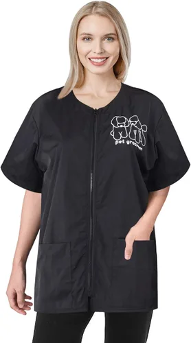 Miniatura 14 de Noverlife Pantalones de Peluquería Profesional para Peluqueros de Mascotas, Talla M, Cintura Elástica Cómoda, Pantalones Ligeros Negros Resistentes