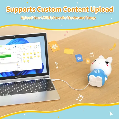 Miniatura 3 de alilo Honey Bunny - Reproductor de audio de historias musicales para niños pequeños de 1 a 5 años, regalos de Pascua para bebés y niñas, precargado