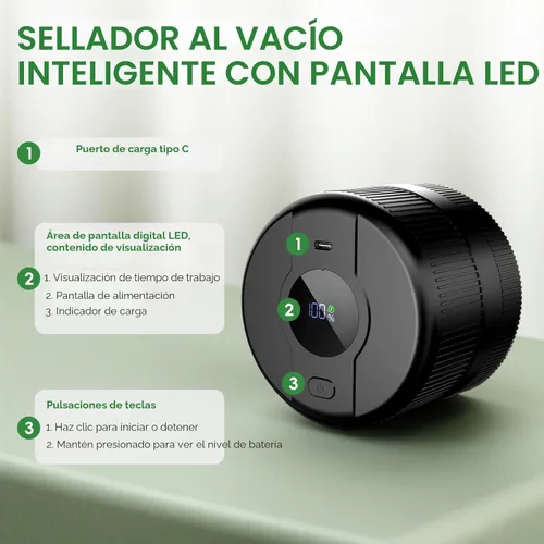 Miniatura 2 de Kit de Sellador al Vacío para Tarros Mason de Wothfav, Sellador Eléctrico para Tarros Mason de Boca Ancha y Regular, Sellador al Vacío Portátil