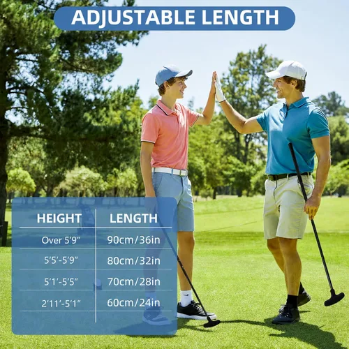 Miniatura 4 de Juego de 2 mini golf – Putter bidireccional, diestro/izquierdo, longitud ajustable para adultos, principiantes