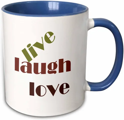Miniatura 10 de 3dRose Live Laugh Love - Taza de dos tonos, 11 onzas, color negro