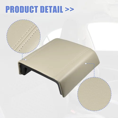 Miniatura 5 de X AUTOHAUX Tapa de consola central de automóvil, funda de asiento para Ford F-150 2004-2008, funda para reposabrazos de piel sintética, color beige