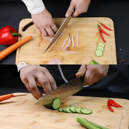 Miniatura 5 de SHIKARI Cuchillo de chef – Cuchillo japonés de 8 pulgadas con espiga completa VG-10 de acero de Damasco – Cuchillo de chef profesional con mango