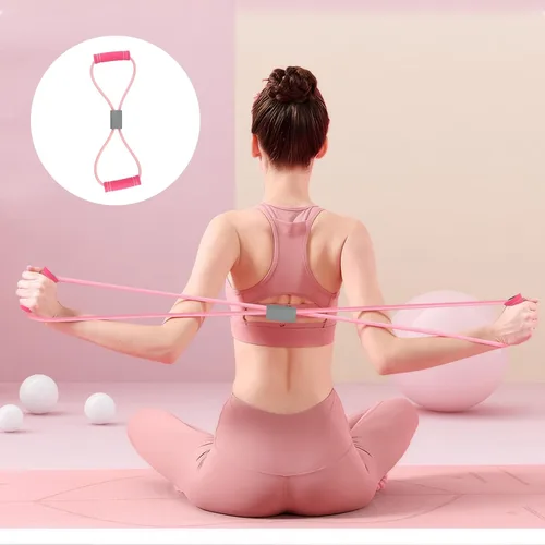 Miniatura 4 de Saludea - Banda de resistencia, 2 unidades con asas, figura 8, banda de resistencia, cuerda de tracción para entrenamiento de cuerpo completo