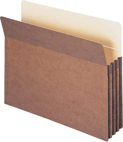 Smead Bolsillo para archivos, pestaña de corte recto, altura de guía, expansión 3-1/2, tamaño carta, cuerda roja, 50 por caja (73805)