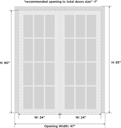 Miniatura 6 de SARTODOORS Puertas correderas blancas de 48 x 80 pulgadas con herrajes Planum 0020 blanco mate Juego de perchas de acero para rieles Armario