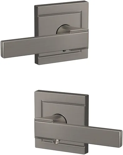Miniatura 2 de Schlage Custom FC21 NBK 619 ULD Northbrook - Manilla con moldura Upland para pasillos, armarios y baños (níquel satinado)