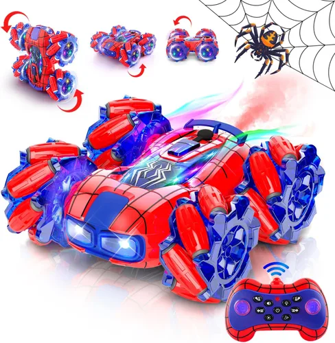 Miniatura 7 de OSIMILY Auto de control remoto 4WD con rotación de 360° Drift Stunt RC Control remoto de 2.4 GHz con luces frías, juguete todoterreno todoterreno