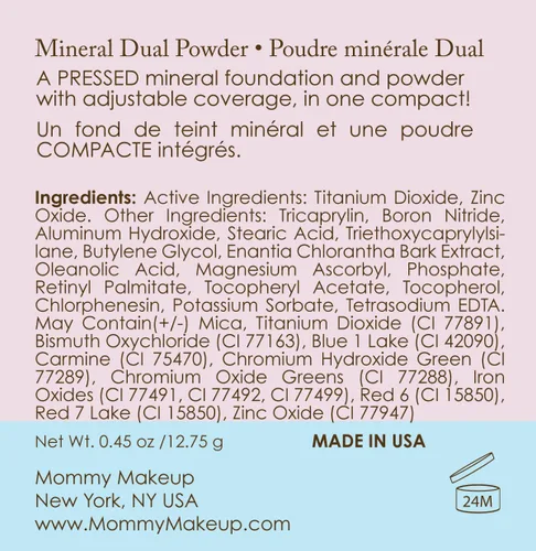 Miniatura 7 de Mineral Dual Powder - Base mineral prensada 4 en 1 con SPF 15 para un brillo impecable, sin aceite, sin talco, sin gluten, 0.45 onzas