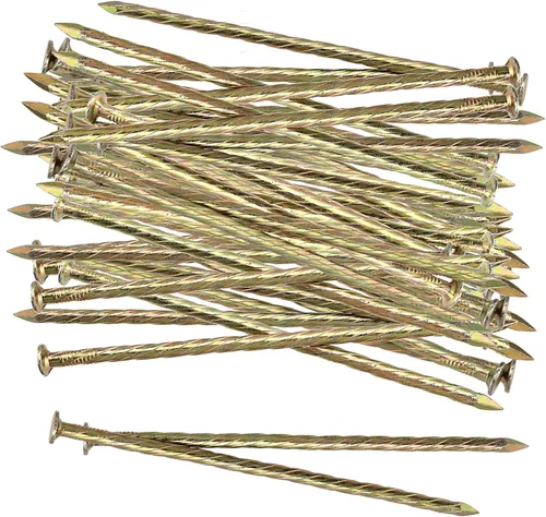 120 estacas de césped artificial de 6 pulgadas de metal galvanizado en espiral para paisaje, clavos de madera en espiral para bordes de