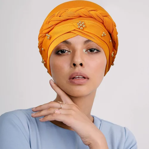 Miniatura 6 de 6 Pieces African Women Turban Cap Headscarf Beanie Twisted Braid Wrap Headwrap