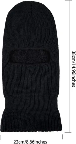 Miniatura 3 de WILLBOND Pasamontañas de invierno para adultos, 2 piezas, 1 agujero, de punto, para deportes al aire libre