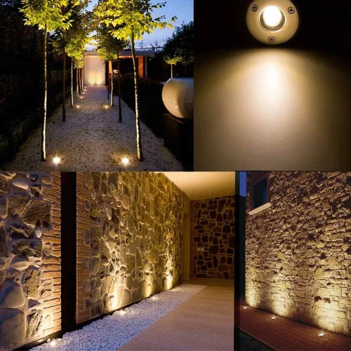 Miniatura 6 de Luces de pozo de iluminación de paisaje, bajo voltaje al aire libre en tierra, 5 W 12 V-24 V, impermeable, luz blanca cálida de 3000 K para jardín