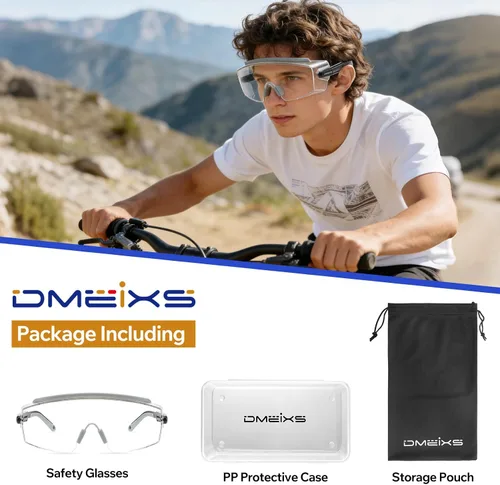Miniatura 7 de Paquete de 2 lentes de seguridad para colocar sobre gafas con lente antivaho y arañazos, lentes de seguridad ANSI Z87.1, patillas ajustables