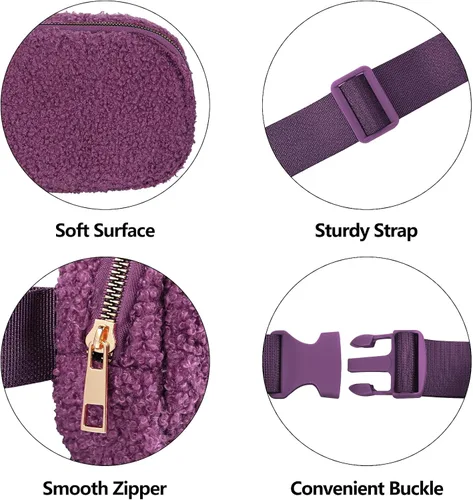 Miniatura 217 de Riñonera cruzada para mujeres y hombres, bolsa para cinturón para senderismo con correa ajustable, riñonera para correr, entrenamiento, deportes