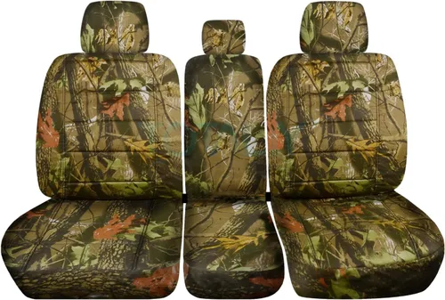 Miniatura 7 de Fundas de dos tonos para asiento de camionetas Ford F150 (butaca dividida 40/20/40 frontal) con consola o apoyabrazo, con o sin cinturones