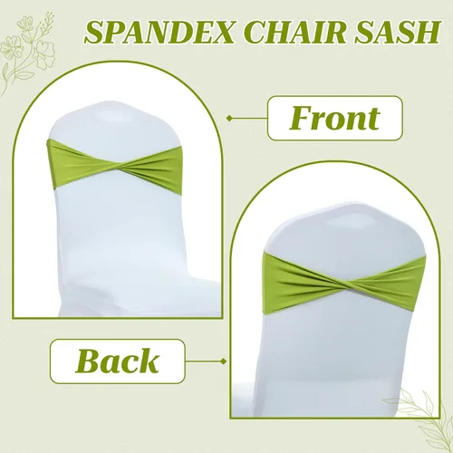 Miniatura 4 de MDS® Paquete de 10 bandas elásticas de elastano para silla sin hebilla deslizante, lazo elástico reutilizable para silla para boda, recepción