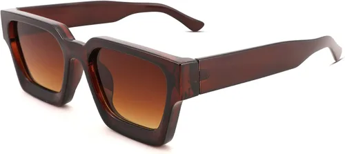 Lentes de sol cuadrados retro para hombres y mujeres, marco grueso, rectangulares, gruesos