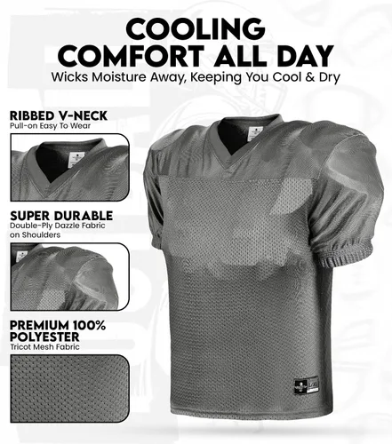 Miniatura 2 de Exxact Sports Camiseta de práctica de fútbol para niños, estilo profesional, ligera y transpirable, de malla, para niños