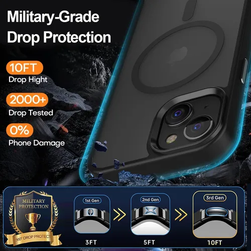 Miniatura 187 de Fuerte magnético para iPhone 11, compatible con Magsafe, [resistente a caídas de 13 pies] Funda trasera translúcida mate con sensación de piel