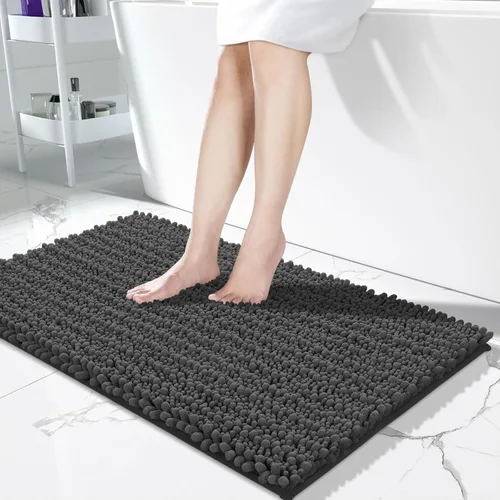 Miniatura 151 de Yimobra Alfombras de Baño Antideslizantes Lavables - Alfombra de Baño de Chenilla Ultra Suave Absorbente, Alfombra Peluda de Secado Rápido para Negro