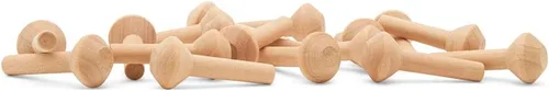 Miniatura 5 de Chimeneas de madera sin terminar, 1-1/2 pulgadas, parte de tren de madera sin terminar para manualidades, paquete de 25 pequeñas chimeneas de madera