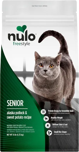 Nulo Freestyle Alimento para Gatos Mayores Alto en Proteínas, Receta de Abadejo de Alaska y Batata - Alimento Seco Natural Sin Granos para Gatos