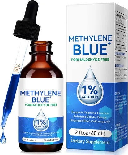 Solución ultra azul de metileno al 1% | Grado farmacéutico USP | Función cognitiva y apoyo de energía celular | Sin formaldehído | 2.0 fl oz (2