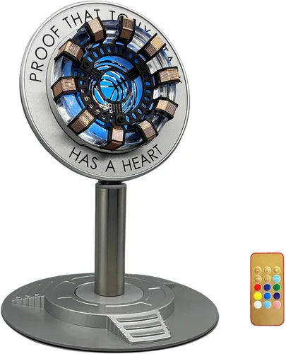 Moonacy Luz de arco reactor, lámpara recargable de superhéroe, decoración de mesa multicolor, regalos para él (tocar/remoto).