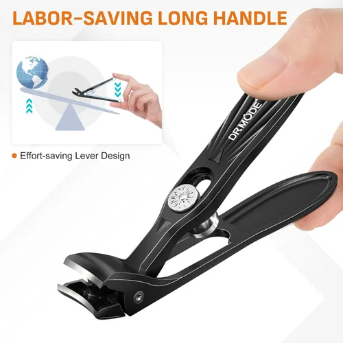 Miniatura 6 de DRMODE Cortaúñas para hombres, uñas gruesas, cortaúñas en ángulo para uñas gruesas para personas mayores, cortaúñas con apertura de mandíbula ancha