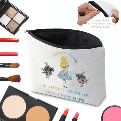 Miniatura 4 de CMNIM Bolsa de maquillaje con diseño de cuentos de hadas, con texto en inglés "This Is My Dream" (This Is My Dream), inspiradora, Bolsa