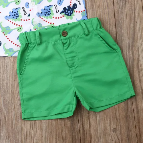 Miniatura 13 de Conjunto de camisa de manga corta con botones y pantalones cortos casuales con diseño de flamingo, para bebés y niños de 1 a 6 años, atuendos