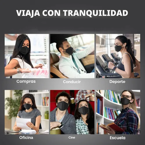 Miniatura 7 de Keangs - KN95 - Mascarillas faciales desechables suaves y cómodas para adultos y adolescentes, paquete de 50 unidades, color negro