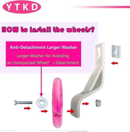 Miniatura 3 de Ruedas de entrenamiento para bicicleta, rueda de silencio flash compatible con bicicletas de 12 pulgadas, 1 par (rosa claro)
