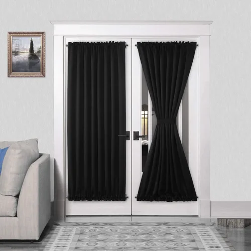 Miniatura 38 de DWCN Cortinas para puerta francesa: cortina térmica con bolsillo para barra para puertas con ventana de vidrio, puertas de cocina y patio