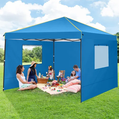 Miniatura 6 de COBIZI Toldo desplegable de 10 x 10 pies con 4 paredes laterales, toldo fácil de instalar para eventos, deportes, playa, fiestas, toldos de fiesta