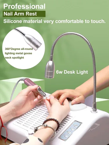 Miniatura 6 de Colector de polvo de uñas 5 en 1, máquina profesional de taladro eléctrico de uñas de 30000 rpm, lámpara de uñas LED UV para manicura en salón